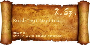 Kelényi Szelina névjegykártya